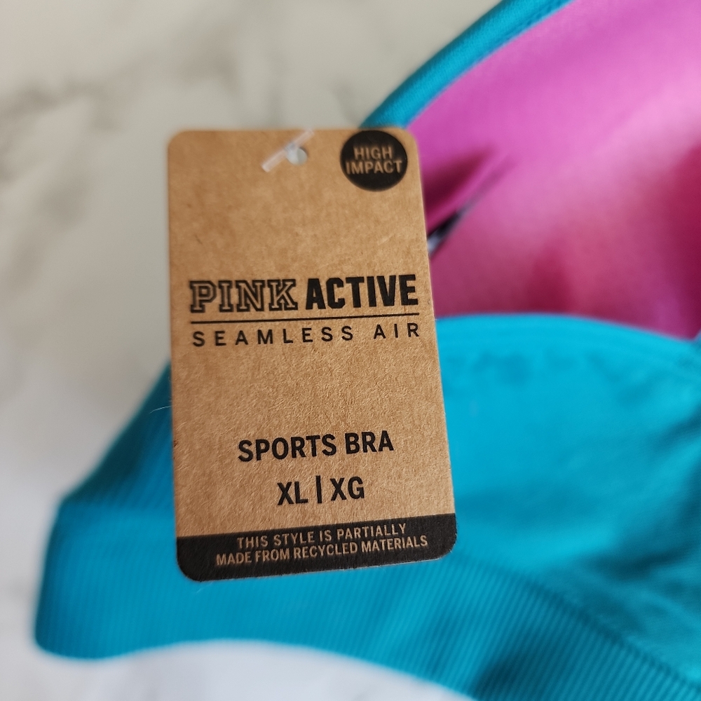 Victoria's Secret Pink Sports Bra Blue XL - Picture 4 of 6